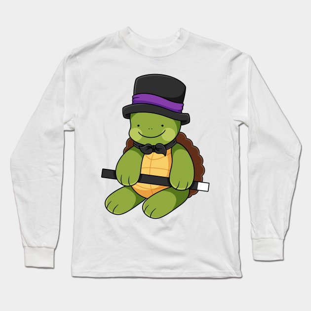 Cute Mr Tap Dancing Turtle Long Sleeve T-Shirt by Get A Klu Comics